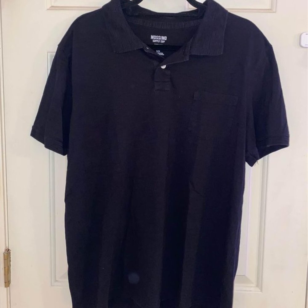 Mossimo Supply Co. Short Sleeve Black Collared Shirt Men's